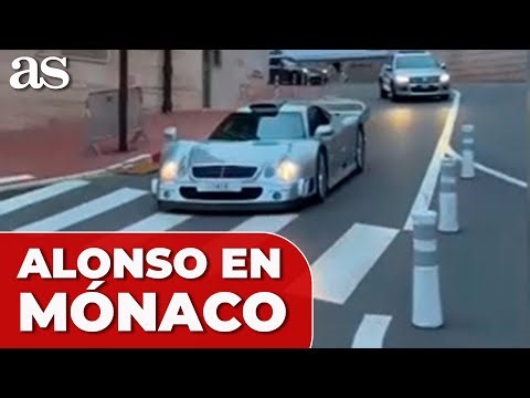 FERNANDO ALONSO se pasea por las calles de MÓNACO en un MERCEDES CLK GTR