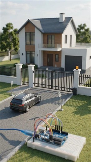 SMART GATE That Opens for Your Car & Turns Lights ON Automatically! | Arduino Project