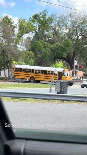 School bus driver charged after train narrowly misses children