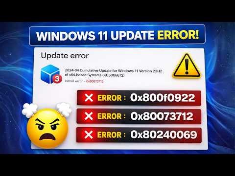 Fix Windows 11 Update KB5086672 Failed (0x800f0922, 0x80073712, 0x80240069) – 100% Working Fix