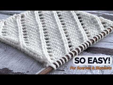 Diagonal Lace Knitting Stitch: Just 3 Steps (Easy & Intuitive Pattern) - So Woolly