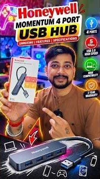 Honeywell Momentum 4 Port USB Hub Unboxing 🔥 Features, Specs & Review | 5Gbps USB 3.0
