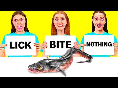 Bite, Lick or Nothing Challenge | Awesome Kitchen Hacks by Fun Fun Challenge