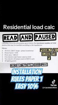 Installation Rules Paper 1 Load Calculation Explained — Connected Load V Estimated load