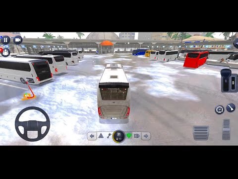 Bus Simulator Game: White Luxury Bus Public Transport in Snow Rain Driving Bus Game Android Game