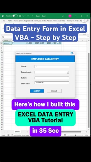 How to Create a Data Entry Form in Excel Using VBA (UserForm Tutorial)
