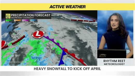 Heavy April snowfall to hit Alberta