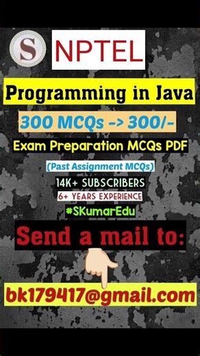 NPTEL Programming in Java | Exam Preparation MCQs 2026 #jan-april #nptel #nptelexam