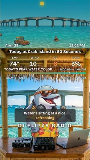 April 28 | Crab Island Destin FL | Daily Weather Report | #Shorts #CrabIsland #Destin