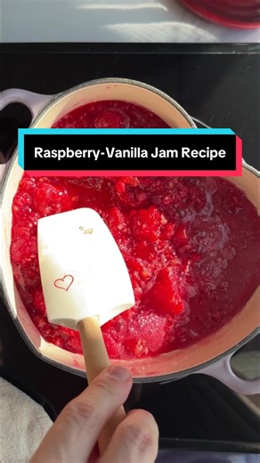 This simple Raspberry-Vanilla Jam is endlessly versatile, perfect swirled into yogurt, spooned over warm scones, layered into desserts or paired with soft creamy cheese. Here's how to make it: Ingredients: 1 6-oz pack raspberries ½ cup granulated sugar 2 teaspoons fresh lemon juice 1 teaspoon vanilla extract Instructions: 1. In a Shallow Heart Cocotte, combine raspberries, sugar and lemon juice, gently smashing the raspberries into the sugar with a spatula. 2. Simmer over medium heat, stirring o