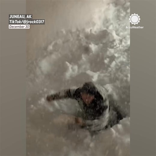 Look at all the snow in Juneau, Alaska! ❄️ A record-breaking 79.8 inches of snow fell in Juneau during December. The city only averages 87.8 inches of snow all winter. https://bit.ly/4qrDwHM | AccuWeather