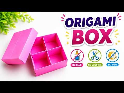 Origami Box With Lid Tutorial | No Glue No Scissors No Tape