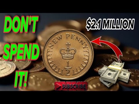 “Royal Mint Classic: New Penny 1/2 Coin Featuring Crown Symbol”💵