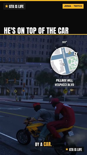 Jerma rode on TOP of the car 😭