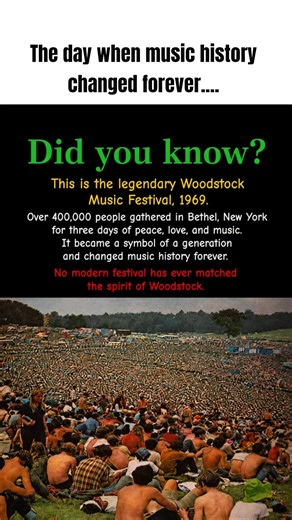 Woodstock 1969: The Festival That Changed Music History Forever #historyfacts #shorts