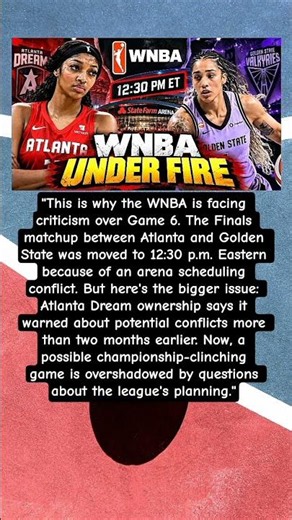 WNBA Finals Scheduling Under Fire #WNBA #WNBAFinals