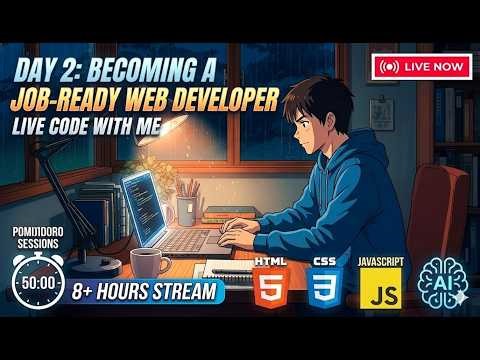 [8.4.26] Day 2: Becoming a Job-Ready Web Developer | 8 hours+ Live Code with me