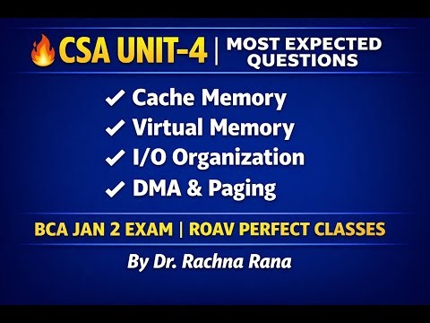 “Unit-4 CSA in One Shot 🔥 | Guaranteed Questions for Jan 2 Exam!”