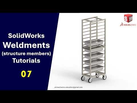 SolidWorks Tutorial: Design a Tray Trolley Using Sheet Metal & Weldments #cad #sheetmetal #3d