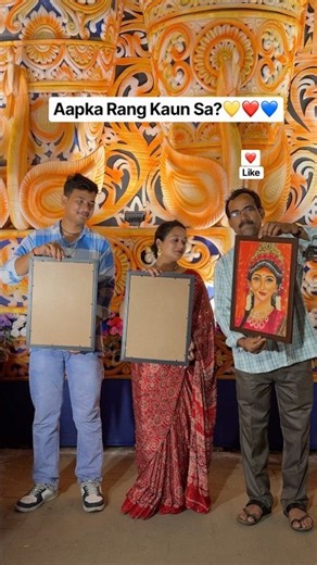 3 Durga Maa Paintings ❤️ Your Heart Color? ❤️💙💛 #shorts
