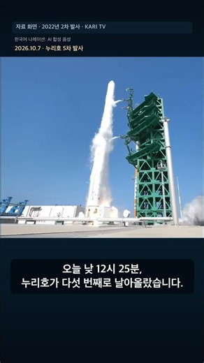 누리호 5차 발사, 처음으로 예정 시각에 떴다