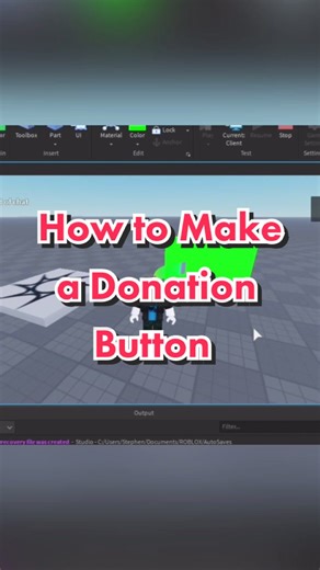 Let’s make a donation button! #roblox #robloxgames #robloxedits #developer #game #gaming #robloxstudio #gamer #fyp #foryoupage #learn