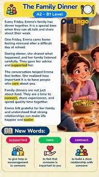 Learn English in 1 Minute | The Family Dinner | A2–B1 English Reading Practice