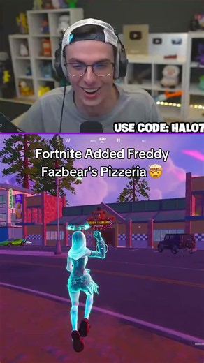 fortnite added freddy fazbear's PIZZERIA 🤯 (Twitch - HaloBT) #fortnite #halobt