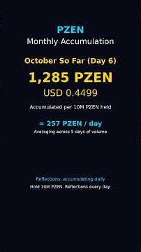 PZEN Daily Update — 06 Oct | How DeFi Tokens Pay You 24/7 #Shorts