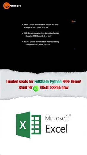 How to Use MID Function in Excel | Text Functions | Python Life