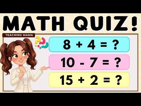 MATH QUIZ! | EASY AND FUN MATH ACTIVITY FOR KIDS | ADDITION AND SUBTRACTION | TEACHING MAMA