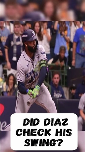 Controversial Check Swing! Did Diaz go around? #rays #brewers #worldseries