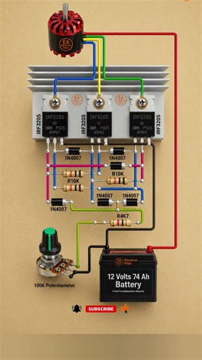 Build a Powerful 12V Brushless DC Motor Speed Controller | DIY IRF3205 Circuit #electronicsdiy