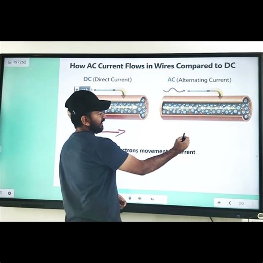 Direction of electrons flow in AC v/s DC current | #shorts