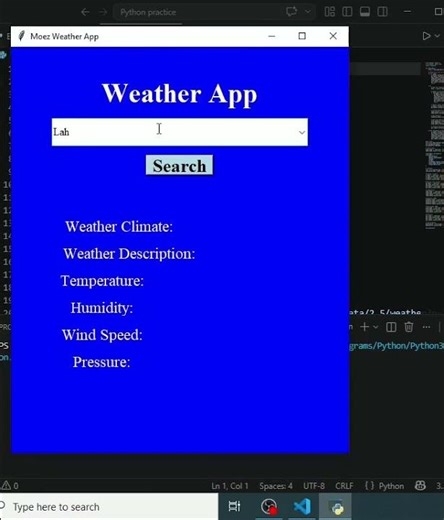 Weather App Created By Python