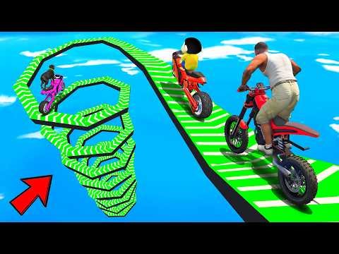 SHINCHAN AND FRANKLIN TRIED CRAZY SPIRAL SPEED BOOSTER NEW YEAR 2026 PARKOUR CHALLENGE GTA 5