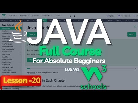 W3Schools Java Full Course For Beginners: Lesson-20 | Java W3Schools Tutorial | Method Class Object