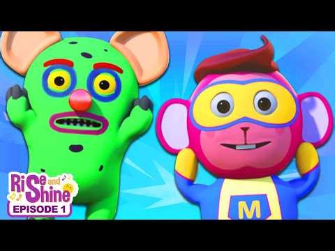 Head Shoulders Knees And Toes With Superhero | Rise and Shine Ep 1 | HooplaKidz