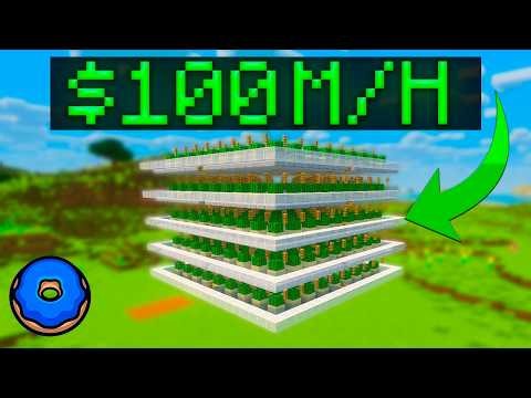 I Made $100,000,000 Per Hour With This Simple Minecraft Cactus Farm! (Donut SMP)