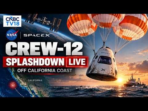 NASA Crew-12 Splashdown LIVE: Jessica Meir, Jack Hathaway & Crew Head Back To Earth | SpaceX | N18G