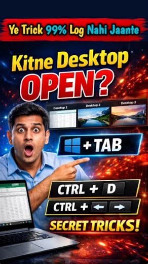 How to Check How Many Desktops Are Open in Windows 10 | #word #desktop #msword #tabs #viral #shorts