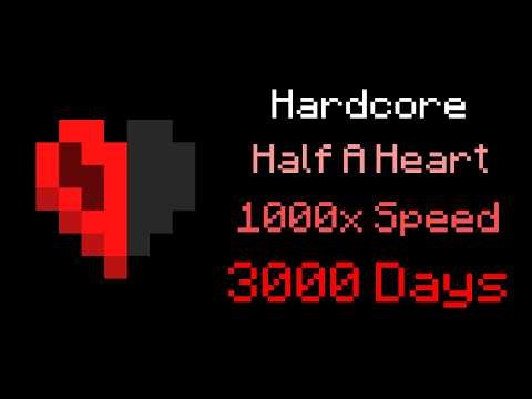 I Beat Hardcore Minecraft at 1000x Speed on Half A Heart