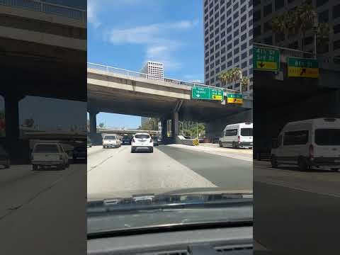 Driving Through the 110 Freeway | Downtown LA Daytime