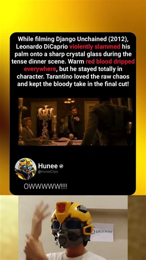Leonardo DiCaprio actually bled for this scene 🩸 #djangounchained #leonardodicaprio #movietrivia