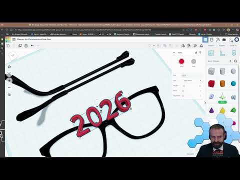 #3DPrint #NewYear2026 #Glasses #Tinkercad Design to #BambuStudio Multi Color