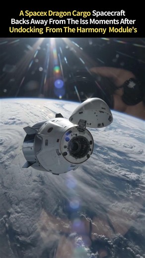 SpaceX Dragon-34 Departs the ISS | Stunning Earth View from Orbit #shorts #space