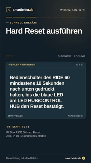 🔍 FAZUA RIDE 60 Hard Reset: Akku in 10 Sekunden neu starten #Shorts