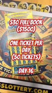 $30 Full Book ($1500) 1 Ticket per Day (50 tickets) Day 16 #stw25 #fullbook #scratch #lottery