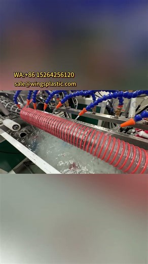 PVC Soft Spiral Reinforced Pipe Making Machine #extruder #machine #extrusionmachine #pipe #factory