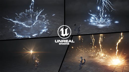 【虚幻程序化特效】雷属性大爆发~这闪电有力气！